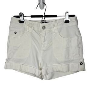 Tribal Jeans White Cotton Blend Cargo Shorts Women's 6